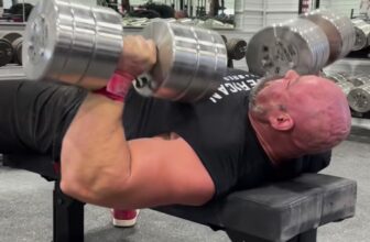 Brian Shaw Benches 91-Kilogram (200-Pound) Dumbbells for five Quick Reps Earlier than His Last Strongman Contest