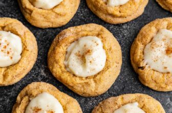 Pumpkin Cheesecake Thumbprint Cookies